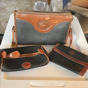 Dooney & Bourke Black and Tan Leather Shoulder Bags